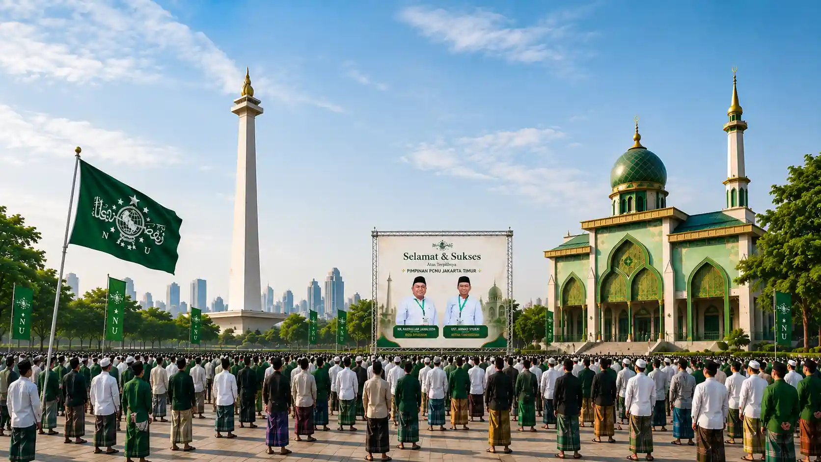 Kebersamaan pengurus dan warga PCNU Pengurus Cabang Kabupaten Karawang
